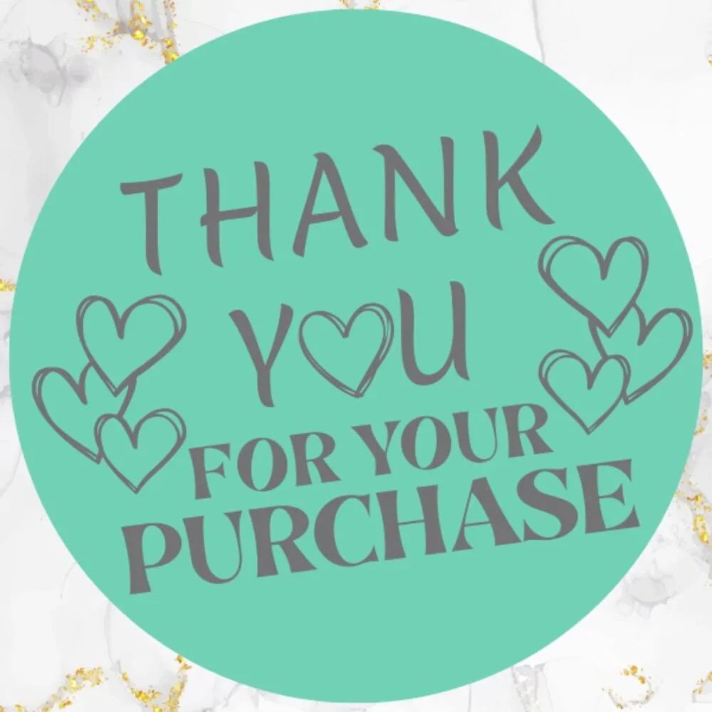 100 Thank You Thermal Stickers 2 inch